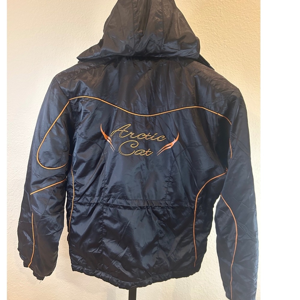 Arctic Cat Arcticwear Kids Black Orange Glam Hoodie Snowmobile Jacket 4290-765
